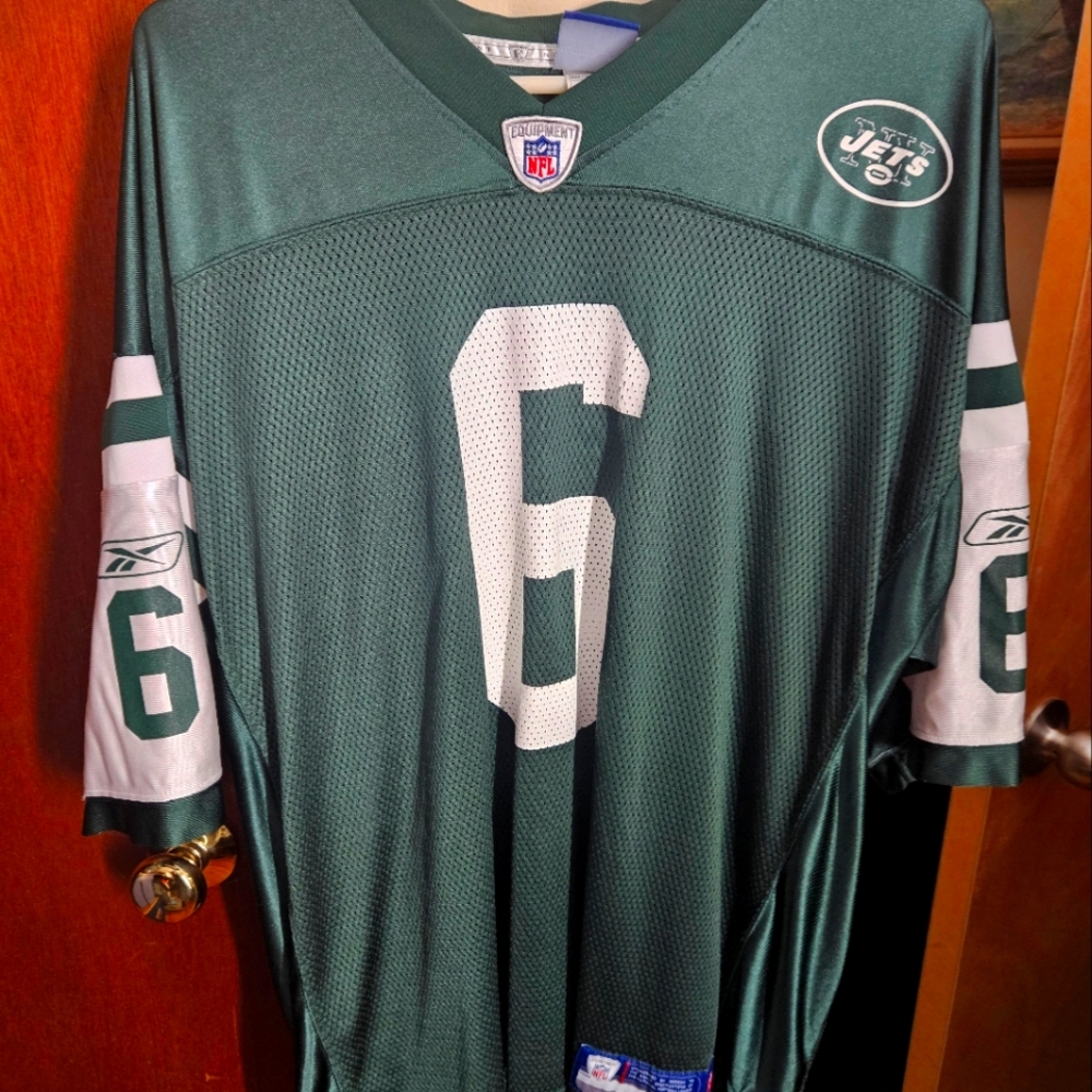 Reebok Green Jets Jersey with Number 6